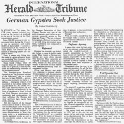 Englischer Zeitungsartikel des International Herald Tribune mit einem Artikel über den Hungerstreik in Dachau.
