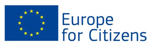 Logo des Programms Europe for Citizens. Links eine Europaflagge, rechts der Schriftzug.