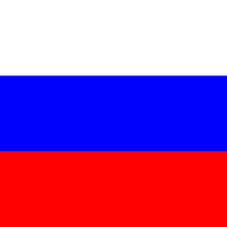 Flagge Russland. Drei Querstreifen. Von oben: Weiß, blau, rot