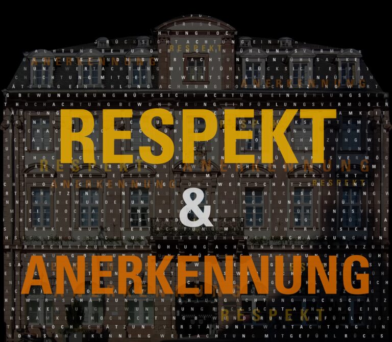 Lichtinstallation „Die Würde des Menschen ist unantastbar“ ab 27. Oktober am Heidelberger Rathaus